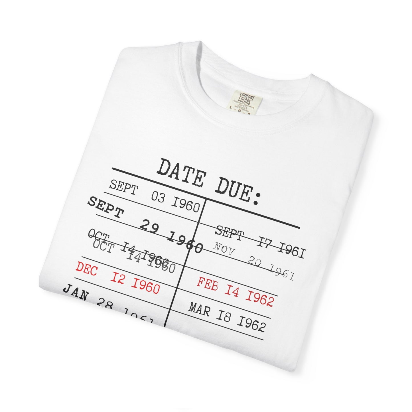 Library Due Date Card Tshirt