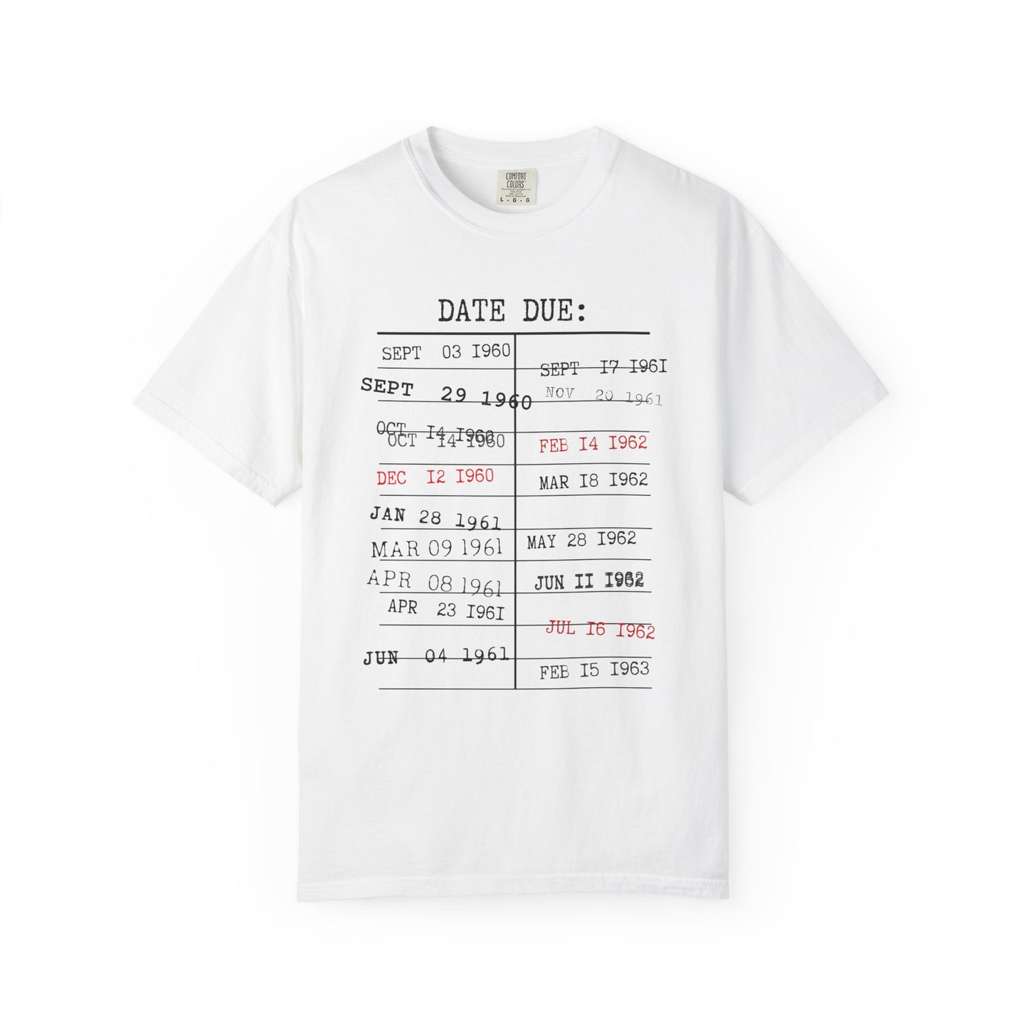 Library Due Date Card Tshirt