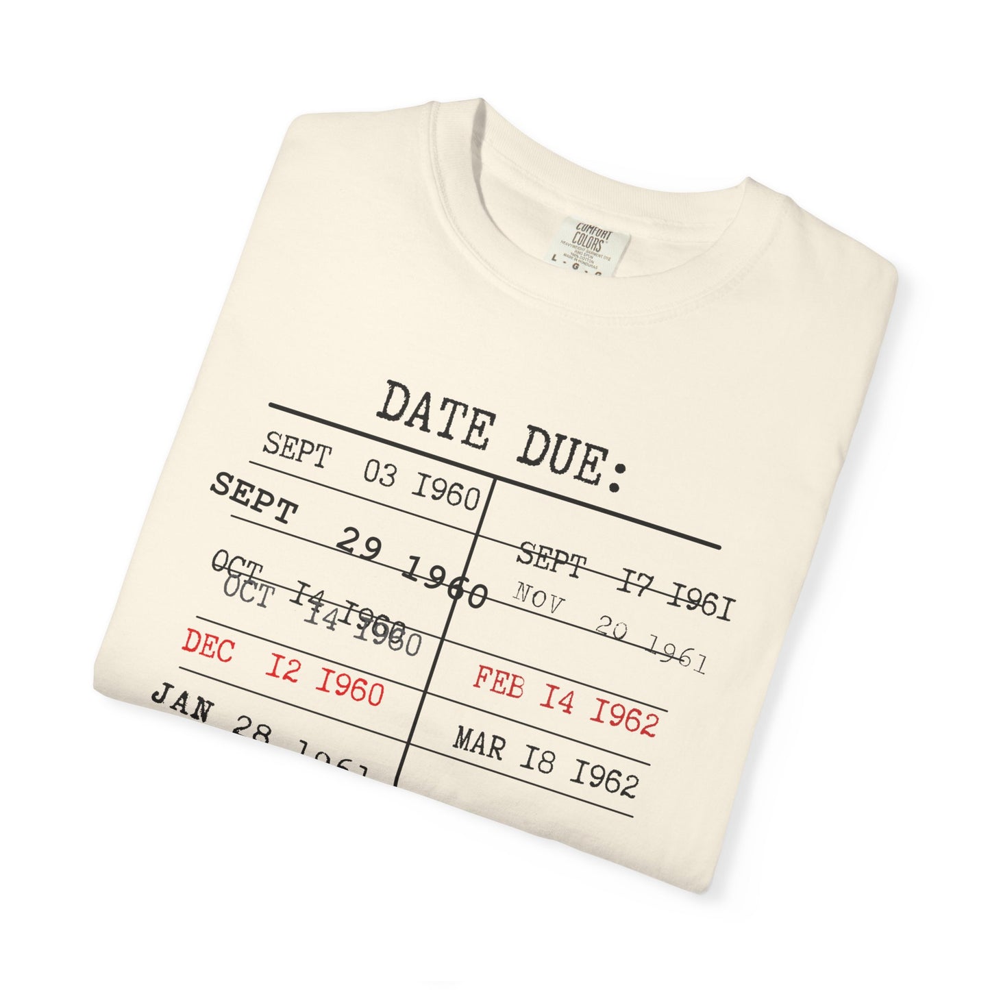 Library Due Date Card Tshirt