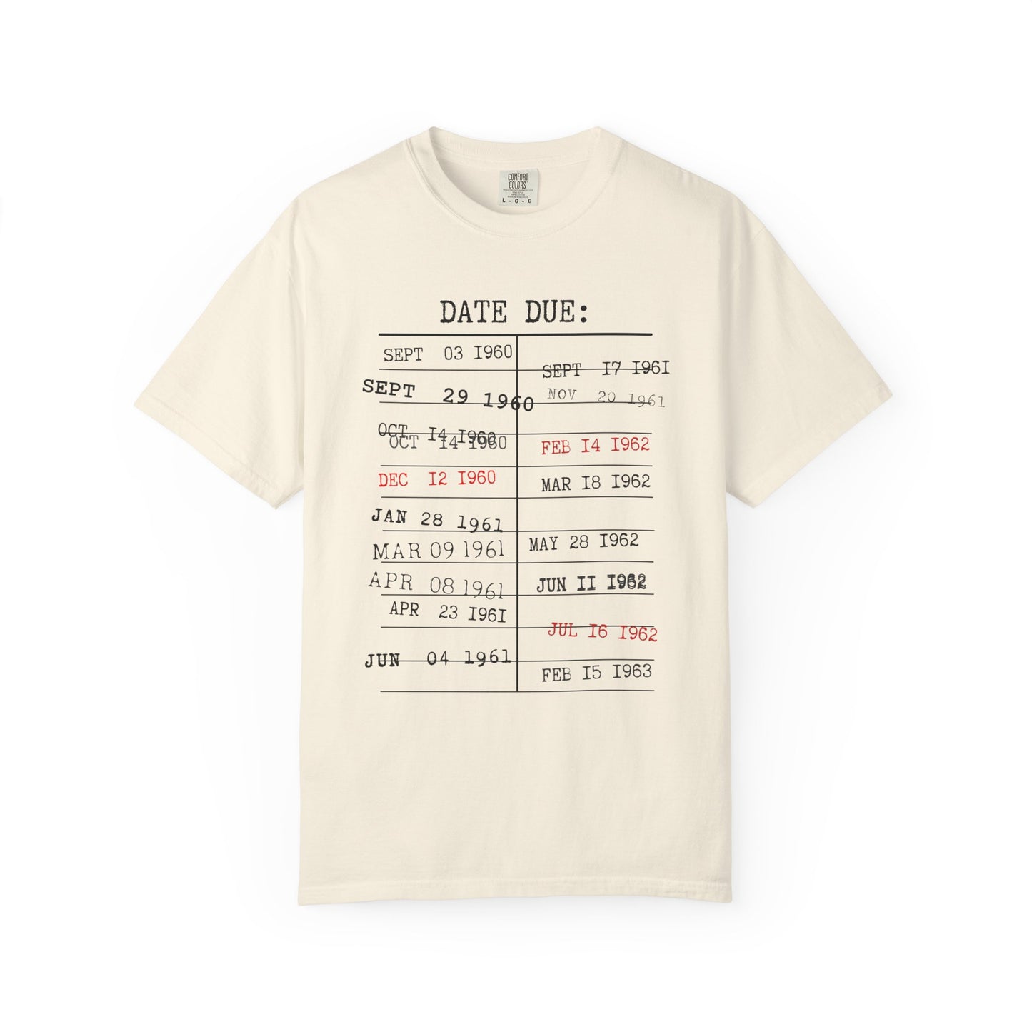 Library Due Date Card Tshirt